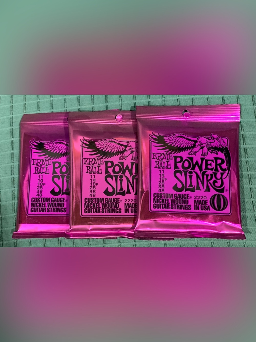 New 3 packs Ernie Ball 2220 Power Slinky Electric Guitar Strings - .011-.048